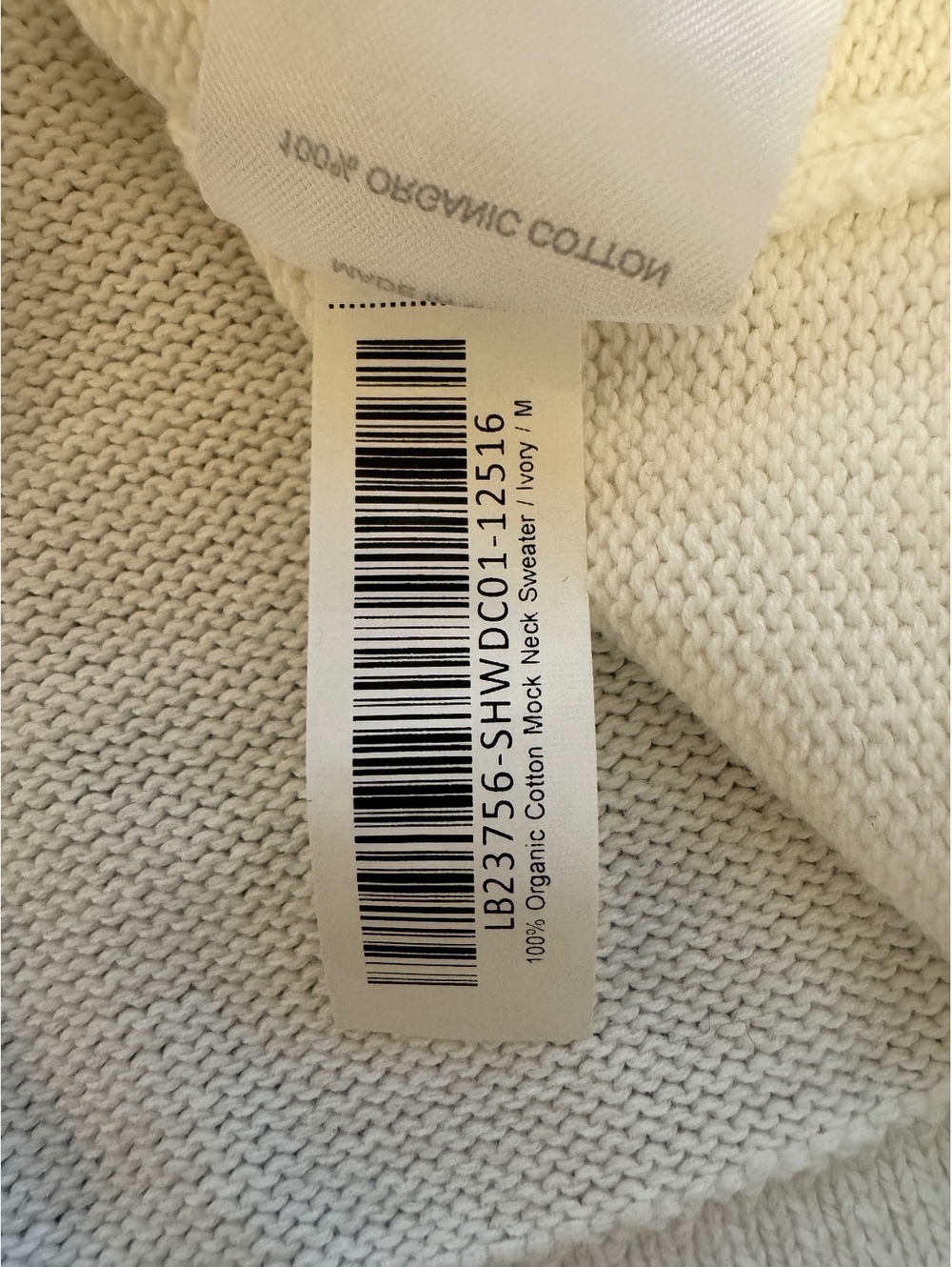 Quince 100% Organic Cotton Mock Neck Sweater | Ivory | Size M | NWOT - Picture 6 of 6